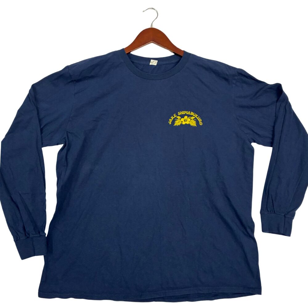 Jake Shimabukuro Ukulele Hawaii Anvil Navy Blue Long Sleeve T-Shirt XL Conditio